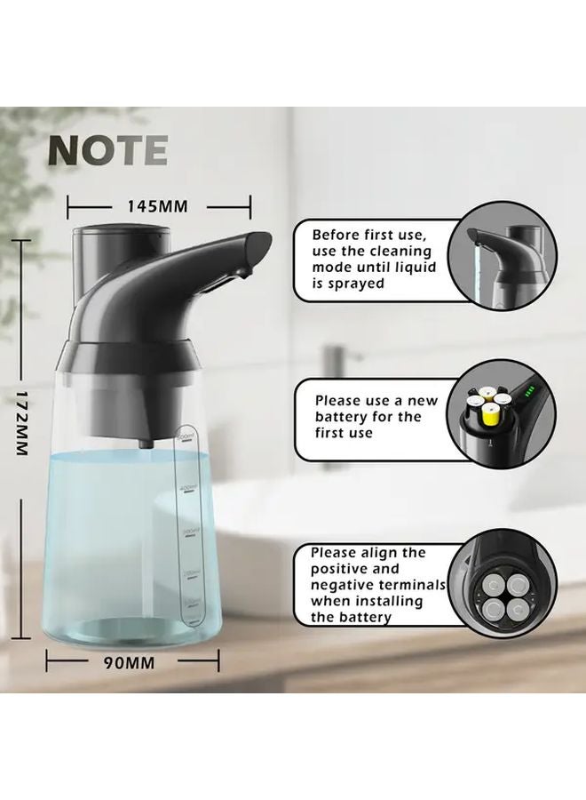 Black Automatic Soap Dispenser Smart Sensor Adjustable Modes IP65 For Kitchen Bathroom - Image 4